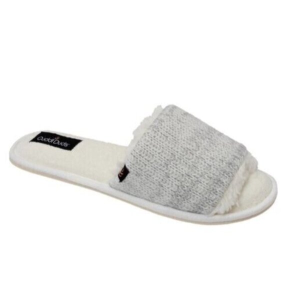 Cuddl Duds Women's Rib Twist Slide Slipper, XL, Ivory - Picture 1 of 7